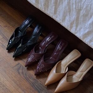 🍒🖤The Lexie// Women's Burgundy Heeled Mules